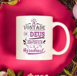 Caneca Porcelana Vontade de Deus é Boa Perfeita e Agradável Est. Evangelica2.5 - Religioso