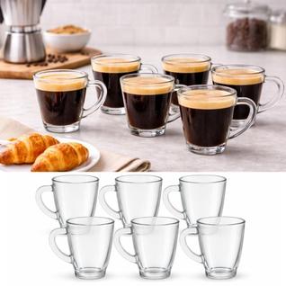 Canecas de Vidro para Dose Café Espresso Transparente 70ml 6 Peças dia a dia Resistentes H