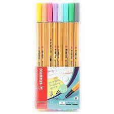 Caneta 0.4mm 08 Cores Stabilo Point 88  - Cores Pastel