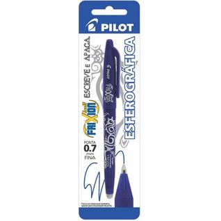 Caneta escreve e apaga esferográfica azul ponta fina 0.7mm Pilot