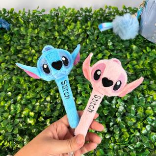 Caneta Gel Stitch E Angel 0.5mm Face Plush Pelúcia 2298-15