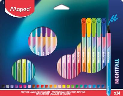 Caneta hidrografica-coleção nightfall-com 24 cores vibrantes