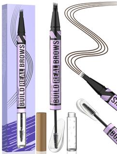 Caneta para sobrancelhas e gel para sobrancelhas iMethod 2 em 1 marrom escuro