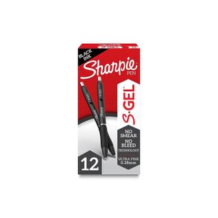 Canetas de gel Sharpie S-Gel Ultra Fine Point Black 12 unidades