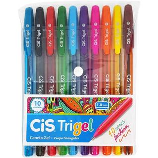 Canetas de Gel Trigel 1.0mm 10 Unidades - Cis
