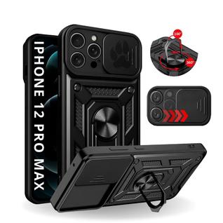 Capa Capinha Armor Militar iPhone 12 Pro Max Anti Impacto Proteção Câmera Anel 360 Suporte