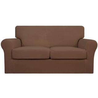 Capa de sofá elástica fácil de usar para Loveseat Brown