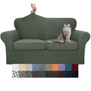 Capa de sofá YEMYHOM Checkered 3 peças para 2 sofás almofadados