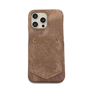 Capa luxuosa de couro jeans para cartão para iPhone 15 14 13 12 11 Pro Max