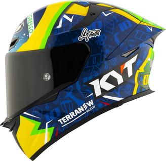 Capacete KYT TT Revo Diogo Moreira 2024 Azul e Amarelo