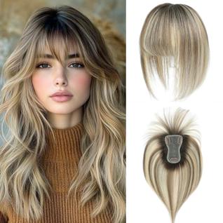 Capacetes de cabelo HOLFWALF Real Human Hair para mulheres com franja