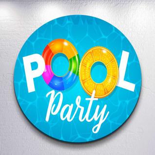 Capas Festa Na Piscina Pool Painel Redondo Grande ou Mini Estampa Colorida