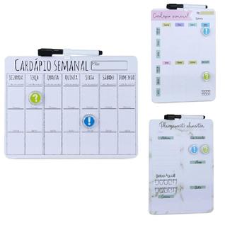 Cardapio semanal lousa planejamento alimentacao magnetica planner dieta quadro anotacoes r