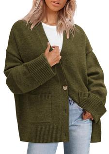Cardigã Oversized de Tricô Grosso PRETTYGARDEN 2025 XL