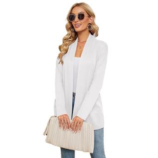 Cardigan Feminino Manga Longa Sobretudo Estiloso Dia a Dia