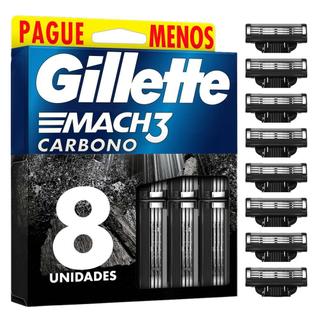 Carga para Aparelho de Barbear Gillette Mach3 Carbono 8 Unidades