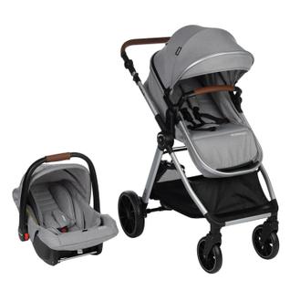 Carrinho Romanzo Travel System Moisés e Bebê Conforto cor Cinza DUO Infanti