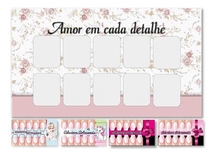 Cartela Para Fazer Adesivos De Unha Artesanal 1.000 Und