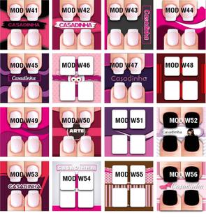 Cartelas Plastificadas Para Fazer Adesivo De Unha Artesanal