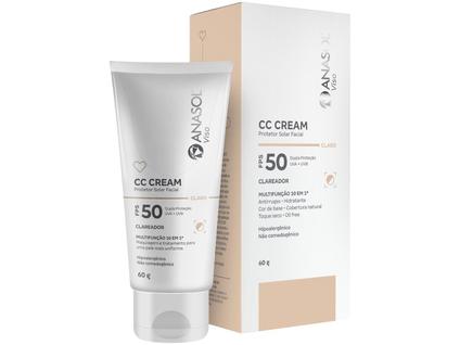 Cc Cream Facial Fps50 Multifunção 10 Em 1 Cor Claro - Anasol