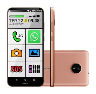 Celular Do Idoso Nokia C20 Smartphone Fácil Usar 32gb Botão Grande