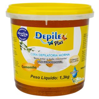 Cera Depilatória Camomila Depile Plus 1,3kg Peles Sensíveis
