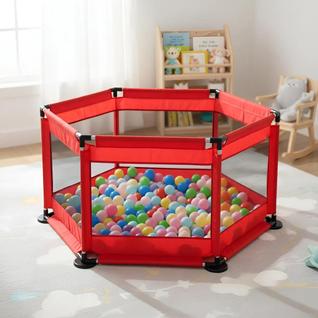 Cercado Cercadinho Chiqueirinho Infantil Bebê Vermelho Brincar Criança Neném Bolinha
