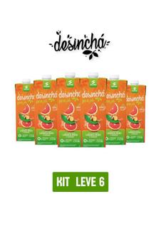 Chá verde desinchá pra já laranja e gengibre 1l - kit 6 unid