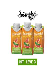 Chá verde desinchá prajá laranja e gengibre 250ml-kit 3 unid
