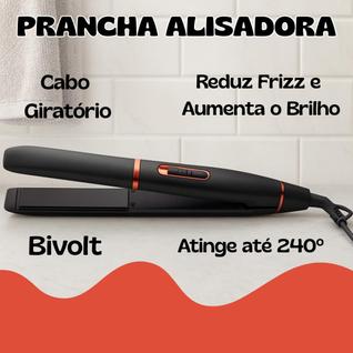 Chapinha Prancha Alisadora Cabelos Lisos Brilho Reduz Frizz Acabamento Cabo Giratório Sela