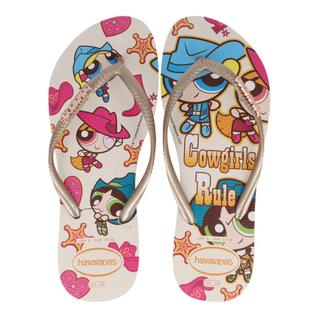 Chinelo Feminino Adulto Poderosas Havaianas Warner Classic Cor:BegeTamanho:37/38