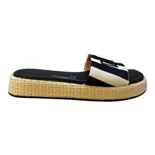 Chinelo Papete Feminino Vizzano Slide Casual Conforto Listras Palha Antiderrapante 6506.12