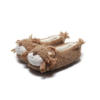 Chinelos de pelúcia com design de leão de desenho animado para mulheres e homens