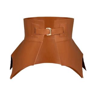 Cinto Feminino De Couro PU Irregular Preto E Marrom Estilo Punk, Longo E Largo, Para Outon