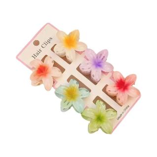 Clipes De Cabelo Em Forma De Flor Coloridos, 6 Peças, Pequenos E Transparentes, Para Cabel