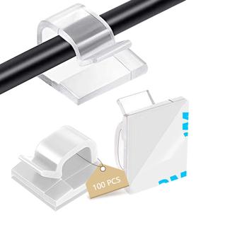 Clipes de cabo Abnii 100PCS, organizador de fios adesivo, transparente