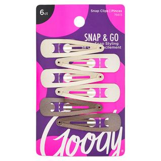 Clipes de encaixe de cabelo Goody Metal Contour Blonde, 6 unidades