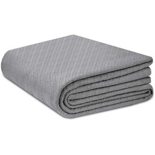 Cobertor COTTON CRAFT de algodão macio térmico em espinha de peixe King Grey