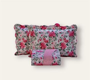 Cobre Leito Casal Queen Dupla Face 2,20 x 2,40 Matelado Estampas Florais Sortidas - Cecica