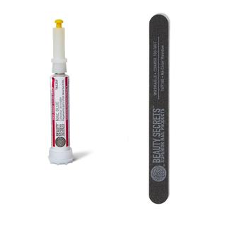 Cola para unhas Beauty Secrets à prova de gotejamento e entupimento com lixa de unhas