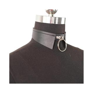 Colar Choker De Couro Largo Com Argola Em O, Colar De Moda Para Uso Diário, Encontros, Fes