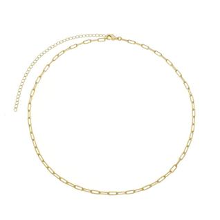 Colar de elos fina banhado a ouro 18k