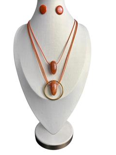 Colar Feminino Maxi kit brinco Fio Casual Estiloso Atemporal