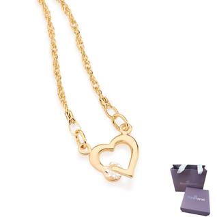 Colar Feminino Rommanel Coração Com Zircônia Banhado A Ouro 18k
