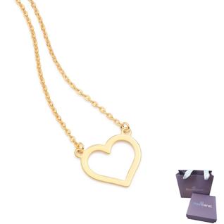 Colar Pingente Coração Rommanel Banhado A Ouro 18k Lindo Delicado