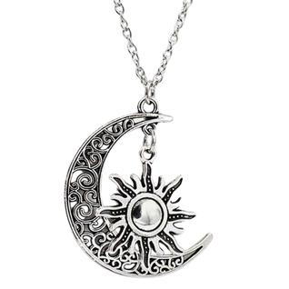 Colar Sol e Lua Acessório Místico Elegante Hippie Praia Luxo -