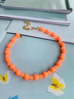 Colares para o Verão colar de miçangas laranja cores vivas