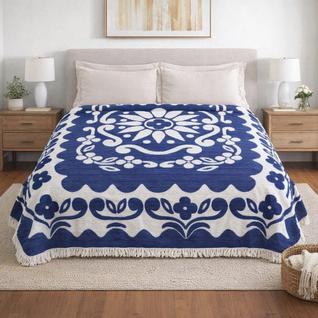 Colcha de Chenille Flórida Canelada Floral Jolitex 2,20X2,40m com Franjas