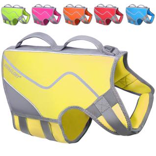 Colete salva-vidas para cães VIVAGLORY Sports Style Neoprene amarelo grande