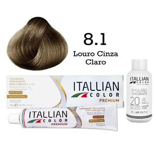 Coloração 8.1 Louro Claro Cinza + Oxi 20 Vol  Itallian Color